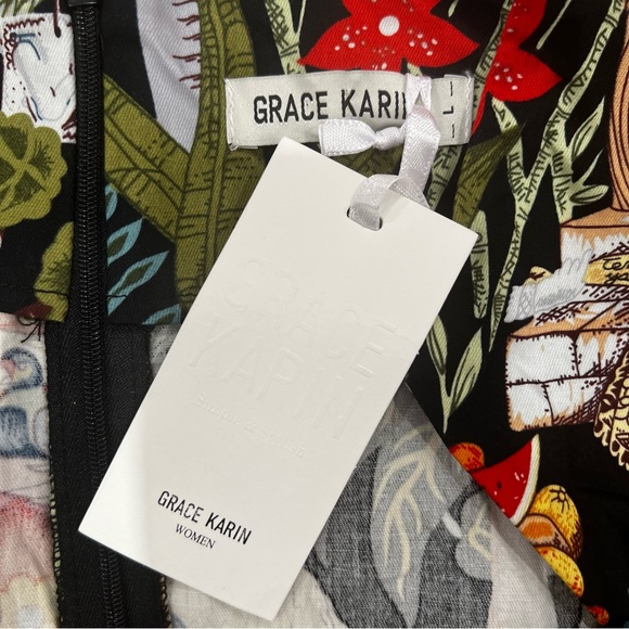 Grace Karin Vintage 50’s Style Frida Kahlo Pencil Dress Women’s Sz L NWT - Picture 5 of 11